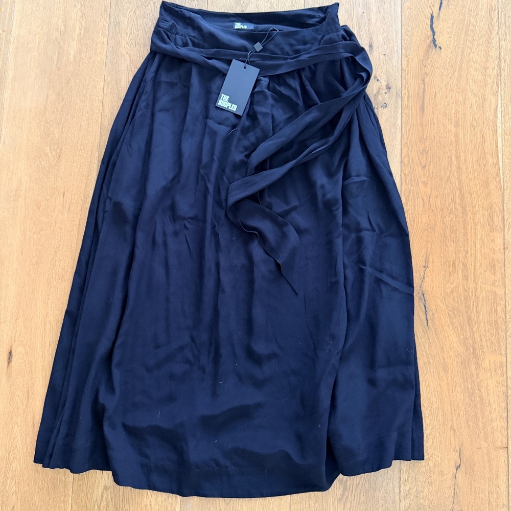 The Kooples Black Maxi Skirt with Tie NWT